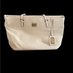 Anne Klein signature cream satchel